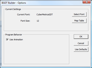 GDT Builder Options